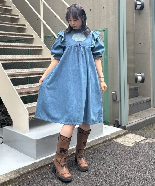 Candy Stripper（キャンディストリッパー）の「DEAR PEPE DENIM ワンピース（ワンピース・レディース・インディゴブルー/ライトインディゴブルー・FREE）」の19枚目の写真