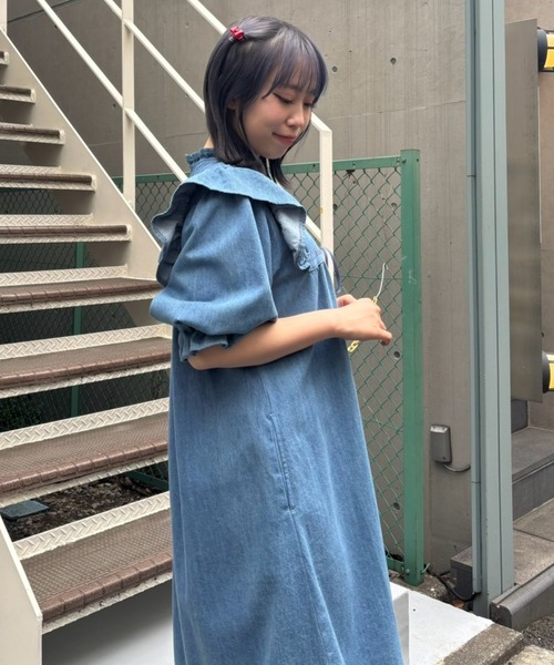 Candy Stripper（キャンディストリッパー）の「DEAR PEPE DENIM ワンピース（ワンピース・レディース・インディゴブルー/ライトインディゴブルー・FREE）」の16枚目の写真