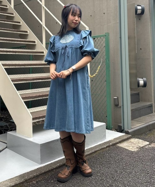 Candy Stripper（キャンディストリッパー）の「DEAR PEPE DENIM ワンピース（ワンピース・レディース・インディゴブルー/ライトインディゴブルー・FREE）」の17枚目の写真