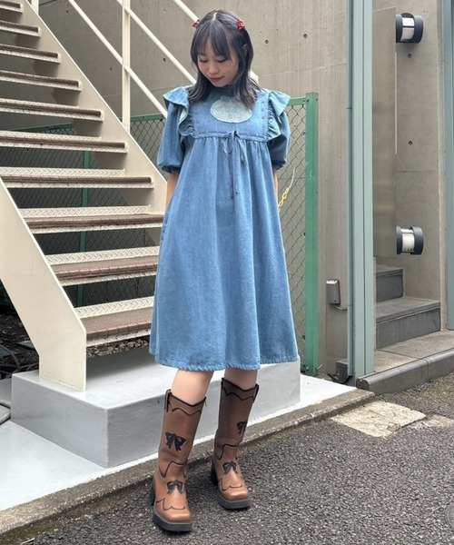 Candy Stripper（キャンディストリッパー）の「DEAR PEPE DENIM ワンピース（ワンピース・レディース・インディゴブルー/ライトインディゴブルー・FREE）」の18枚目の写真