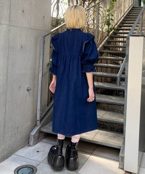 Candy Stripper（キャンディストリッパー）の「DEAR PEPE DENIM ワンピース（ワンピース・レディース・インディゴブルー/ライトインディゴブルー・FREE）」の14枚目の写真