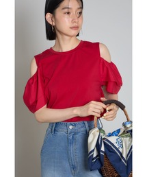 フリルオープンスリーブTシャツ