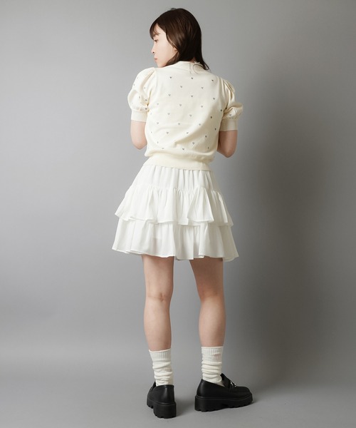 SPINNS(スピンズ)の「ミニルーズソックス/刺しゅう/羽根/リボン/ウィッシュコア/バレエコア(ソックス/靴下・レディース・アイボリー/グレー・ONESIZE)」の9枚目の写真