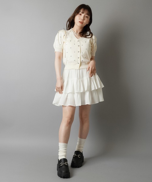 SPINNS(スピンズ)の「ミニルーズソックス/刺しゅう/羽根/リボン/ウィッシュコア/バレエコア(ソックス/靴下・レディース・アイボリー/グレー・ONESIZE)」の8枚目の写真