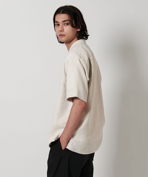 UNITED ARROWS（ユナイテッドアローズ）の「ツイル オープンカラー ショートスリーブシャツ（シャツ/ブラウス・メンズ・ナチュラル/オリーブ/ダークブラウン/ネイビー・M/L/S/XL）」の7枚目の写真