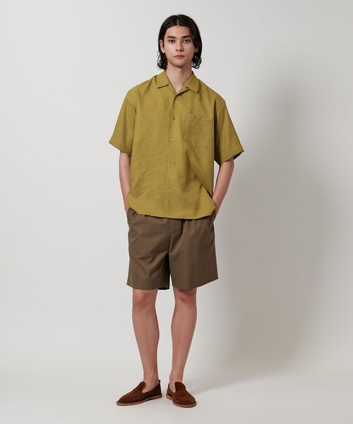 UNITED ARROWS（ユナイテッドアローズ）の「ツイル オープンカラー ショートスリーブシャツ（シャツ/ブラウス・メンズ・ナチュラル/オリーブ/ダークブラウン/ネイビー・M/L/S/XL）」の11枚目の写真