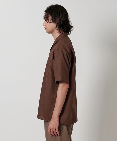 UNITED ARROWS（ユナイテッドアローズ）の「ツイル オープンカラー ショートスリーブシャツ（シャツ/ブラウス・メンズ・ナチュラル/オリーブ/ダークブラウン/ネイビー・M/L/S/XL）」の14枚目の写真