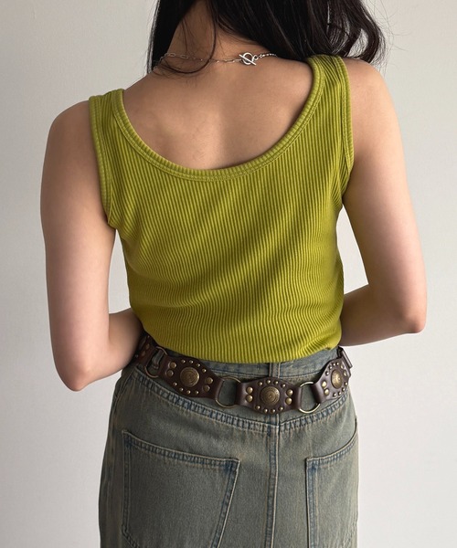 apres jour mignon（アプレジュールミニョン）の「2WAYカットリブタンク【ZOZOTOWN限定アイテム】（タンクトップ・レディース・グリーン/ブラック/ライトブルー/ピンク系その他/レッド/ブルー/アイボリー/オレンジ・フリー/X-LARGE）」の16枚目の写真