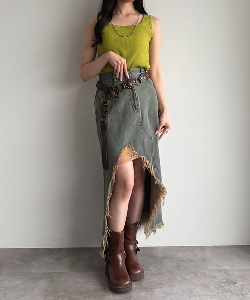 apres jour mignon（アプレジュールミニョン）の「2WAYカットリブタンク【ZOZOTOWN限定アイテム】（タンクトップ・レディース・グリーン/ブラック/ライトブルー/ピンク系その他/レッド/ブルー/アイボリー/オレンジ・フリー/X-LARGE）」の17枚目の写真