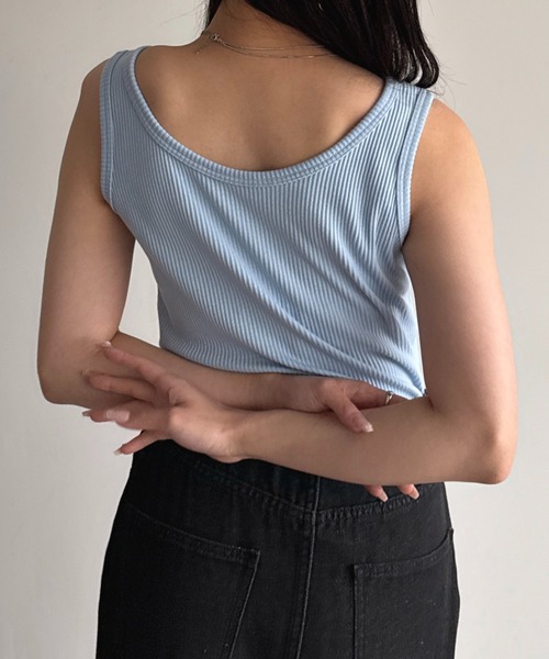 apres jour mignon（アプレジュールミニョン）の「2WAYカットリブタンク【ZOZOTOWN限定アイテム】（タンクトップ・レディース・グリーン/ブラック/ライトブルー/ピンク系その他/レッド/ブルー/アイボリー/オレンジ・フリー/X-LARGE）」の21枚目の写真