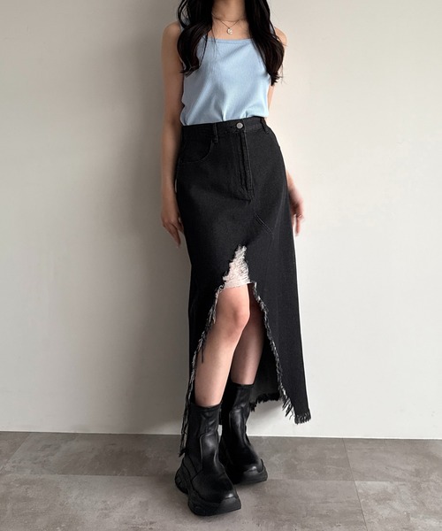 apres jour mignon（アプレジュールミニョン）の「2WAYカットリブタンク【ZOZOTOWN限定アイテム】（タンクトップ・レディース・グリーン/ブラック/ライトブルー/ピンク系その他/レッド/ブルー/アイボリー/オレンジ・フリー/X-LARGE）」の22枚目の写真