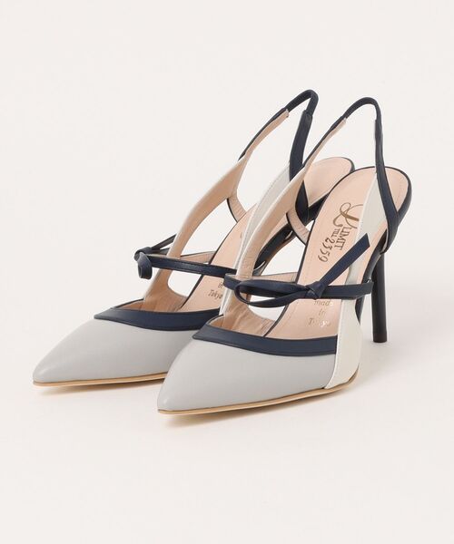 Limit till 2359(リミットティルリミットティルトゥエンティスリーフィフティナイン)の「Limit till 2359 リミットティル2359 リボンポインテットトゥピンヒールバックスリング(パンプス・レディース・ベージュ/グレー/アイボリー/ライトブルー/ブラック・23.0cm/23.5cm/24.0cm/24.5cm/22.5cm)」の4枚目の写真