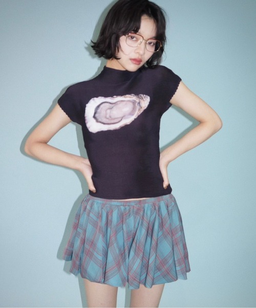 musubore(ムスボレ)の「peplum mini SK / ペプラムミニスカート(スカート・レディース・グリーン/ブラウン・FREE)」の1枚目の写真