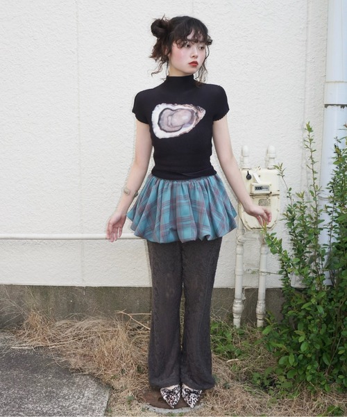 musubore(ムスボレ)の「peplum mini SK / ペプラムミニスカート(スカート・レディース・グリーン/ブラウン・FREE)」の22枚目の写真