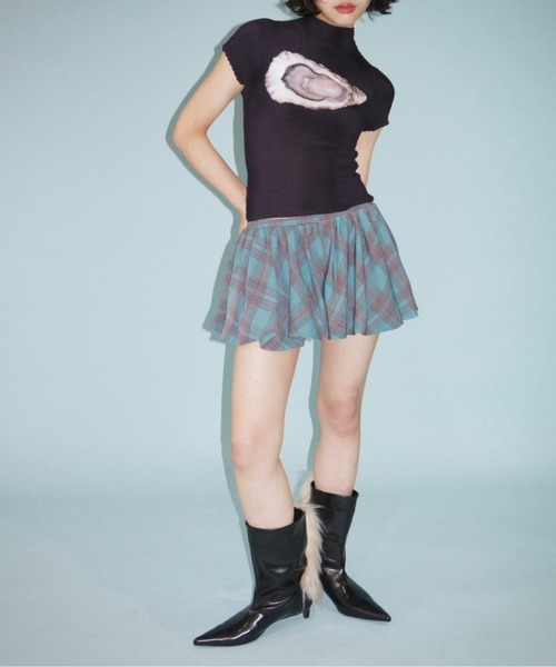 musubore(ムスボレ)の「peplum mini SK / ペプラムミニスカート(スカート・レディース・グリーン/ブラウン・FREE)」の10枚目の写真