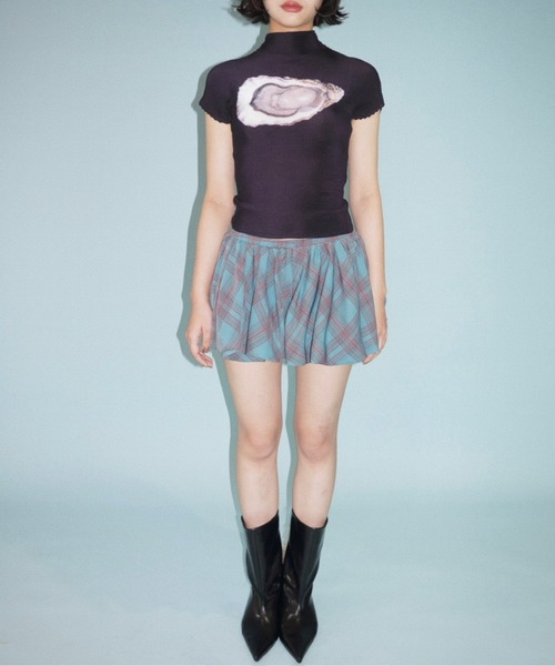 musubore(ムスボレ)の「peplum mini SK / ペプラムミニスカート(スカート・レディース・グリーン/ブラウン・FREE)」の5枚目の写真