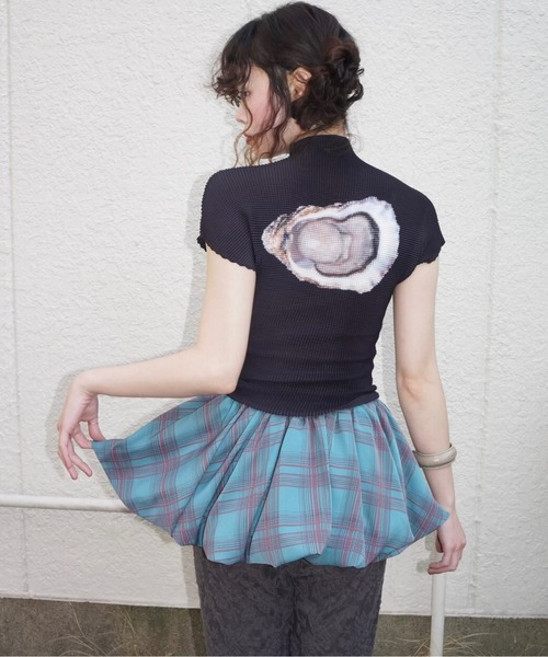 musubore(ムスボレ)の「peplum mini SK / ペプラムミニスカート(スカート・レディース・グリーン/ブラウン・FREE)」の8枚目の写真