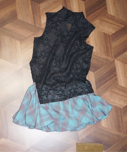 musubore(ムスボレ)の「peplum mini SK / ペプラムミニスカート(スカート・レディース・グリーン/ブラウン・FREE)」の7枚目の写真