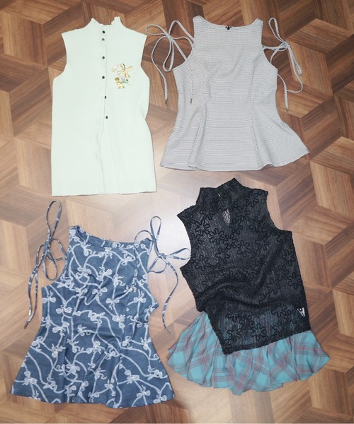 musubore(ムスボレ)の「peplum mini SK / ペプラムミニスカート(スカート・レディース・グリーン/ブラウン・FREE)」の16枚目の写真