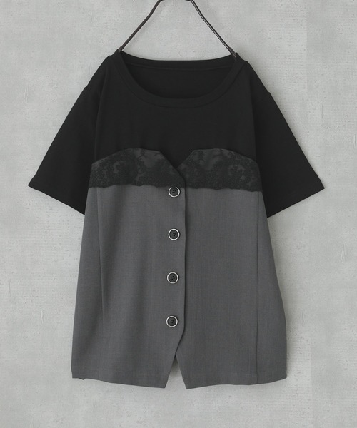somari imagination(ソマリ イマジネーション)の「『ビスチェドッキングカットソー』(Tシャツ/カットソー・レディース・ベージュ/チャコール・1/2)」の14枚目の写真