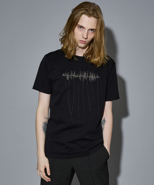 5351 POUR LES HOMMES(ゴーサンゴーイチプールオム)の「エンブロイダリー フリンジ 半袖Tシャツ(Tシャツ/カットソー・メンズ・ホワイト/ブラック・50/48/46/44)」の2枚目の写真