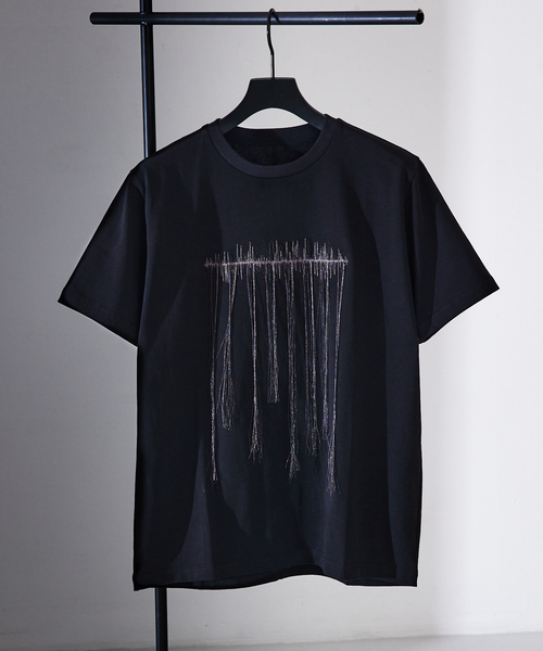 5351 POUR LES HOMMES(ゴーサンゴーイチプールオム)の「エンブロイダリー フリンジ 半袖Tシャツ(Tシャツ/カットソー・メンズ・ホワイト/ブラック・50/48/46/44)」の9枚目の写真