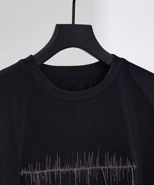 5351 POUR LES HOMMES(ゴーサンゴーイチプールオム)の「エンブロイダリー フリンジ 半袖Tシャツ(Tシャツ/カットソー・メンズ・ホワイト/ブラック・50/48/46/44)」の11枚目の写真