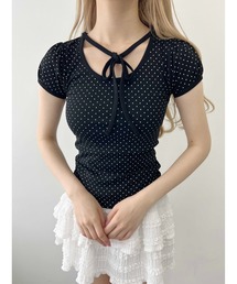 PHILLY | 【PHILLY】チョーカーデザインドットトップス(Tシャツ/カットソー)