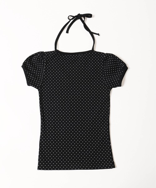 新品・未開封♡Darich♡レースチョーカーコンパクトTシャツ　BLK PHILLY】チョーカーデザインドットトップス（Tシャツ/カットソー