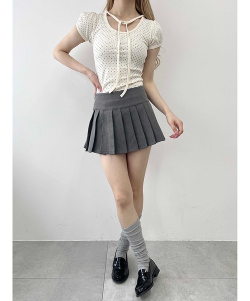 セール】【PHILLY】チョーカーデザインドットトップス（Tシャツ