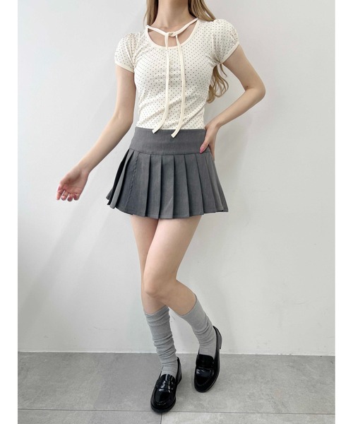 新品・未開封♡Darich♡レースチョーカーコンパクトTシャツ　BLK PHILLY】チョーカーデザインドットトップス（Tシャツ/カットソー
