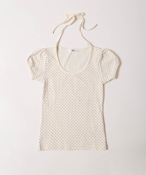 PHILLY（フィリー）の「【PHILLY】チョーカーデザインドットトップス（Tシャツ/カットソー・レディース・アイボリー/ブラック/グレー・FREE）」の12枚目の写真