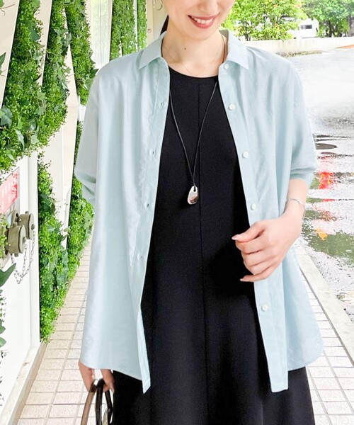 NOLLEY’S Sophi（ノーリーズソフィ）の「《セットアップ対応》シアーローン２WAYシャツ（シャツ/ブラウス・レディース・ホワイト/チャコールグレー/ライトグリーン/ベビーピンク/ミント/ライトブルー/ブラウン系その他7・38/36）」の5枚目の写真