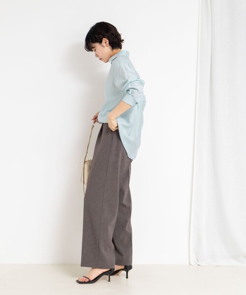 NOLLEY’S Sophi（ノーリーズソフィ）の「《セットアップ対応》シアーローン２WAYシャツ（シャツ/ブラウス・レディース・ホワイト/チャコールグレー/ライトグリーン/ベビーピンク/ミント/ライトブルー/ブラウン系その他7・38/36）」の10枚目の写真