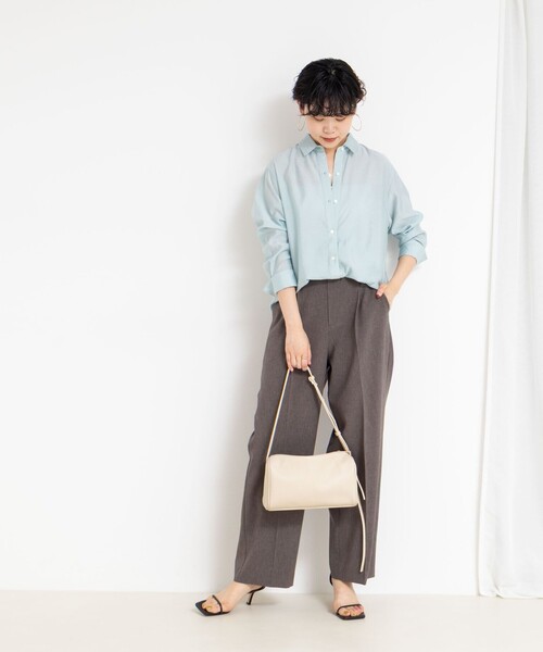 NOLLEY’S Sophi（ノーリーズソフィ）の「《セットアップ対応》シアーローン２WAYシャツ（シャツ/ブラウス・レディース・ホワイト/チャコールグレー/ライトグリーン/ベビーピンク/ミント/ライトブルー/ブラウン系その他7・38/36）」の11枚目の写真