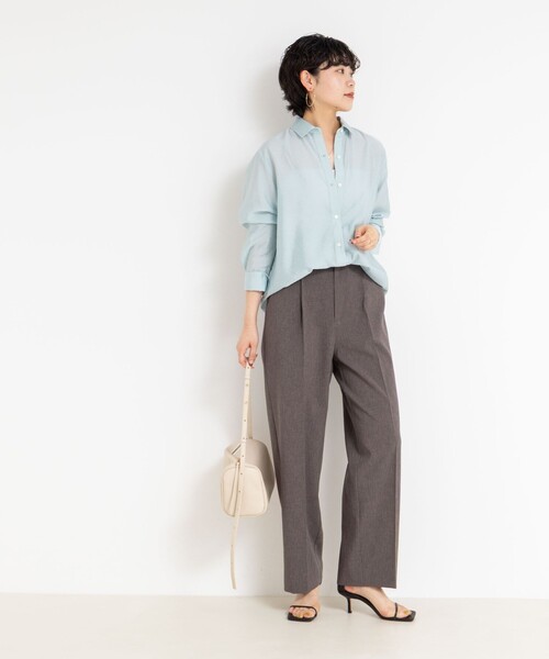 NOLLEY’S Sophi（ノーリーズソフィ）の「《セットアップ対応》シアーローン２WAYシャツ（シャツ/ブラウス・レディース・ホワイト/チャコールグレー/ライトグリーン/ベビーピンク/ミント/ライトブルー/ブラウン系その他7・38/36）」の12枚目の写真