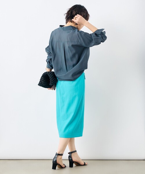 NOLLEY’S Sophi（ノーリーズソフィ）の「《セットアップ対応》シアーローン２WAYシャツ（シャツ/ブラウス・レディース・ホワイト/チャコールグレー/ライトグリーン/ベビーピンク/ミント/ライトブルー/ブラウン系その他7・38/36）」の16枚目の写真