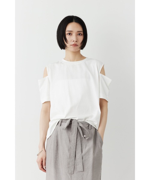 Limue(リミュ)の「カッティングデザイントップス(Tシャツ/カットソー・レディース・ブラック/オフホワイト・FREE)」の1枚目の写真