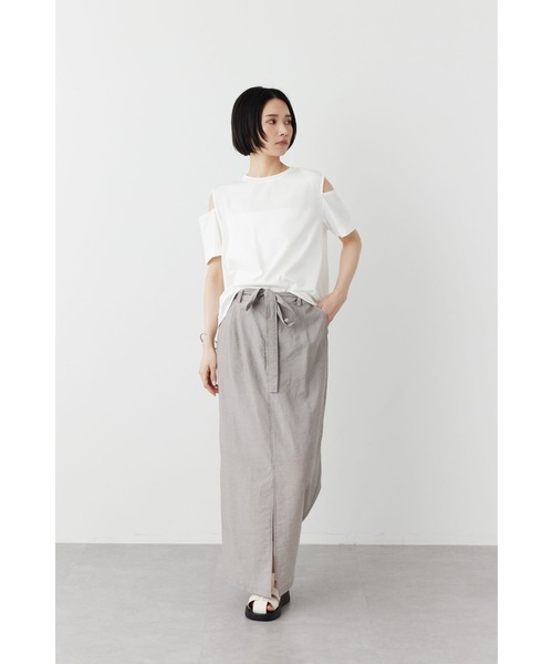 Limue(リミュ)の「カッティングデザイントップス(Tシャツ/カットソー・レディース・ブラック/オフホワイト・FREE)」の9枚目の写真