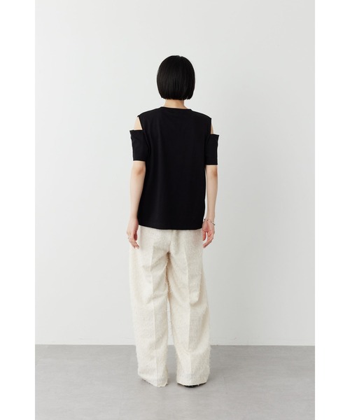 Limue(リミュ)の「カッティングデザイントップス(Tシャツ/カットソー・レディース・ブラック/オフホワイト・FREE)」の16枚目の写真