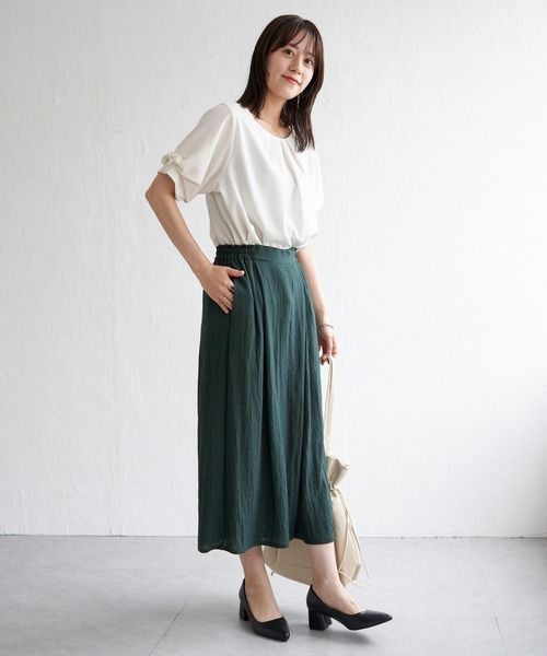 ikka(イッカ)の「【接触冷感】冷感スラブタックスカーチョ(その他パンツ・レディース・ダークグリーン/ブラック/ブルー/オレンジ/グレー・S/L/M)」の15枚目の写真