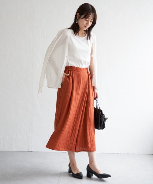 ikka(イッカ)の「【接触冷感】冷感スラブタックスカーチョ(その他パンツ・レディース・ダークグリーン/ブラック/ブルー/オレンジ/グレー・S/L/M)」の18枚目の写真