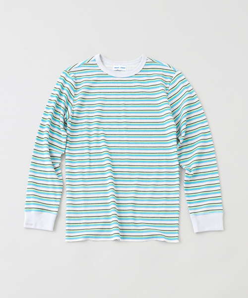WOKE EDGE（ウォークエッジ）の「WOKE EDGE / ウォークエッジ GLIT BORDER THERMAL（Tシャツ/カットソー・メンズ・ホワイト/ブラック・MEDIUM/LARGE）」の2枚目の写真