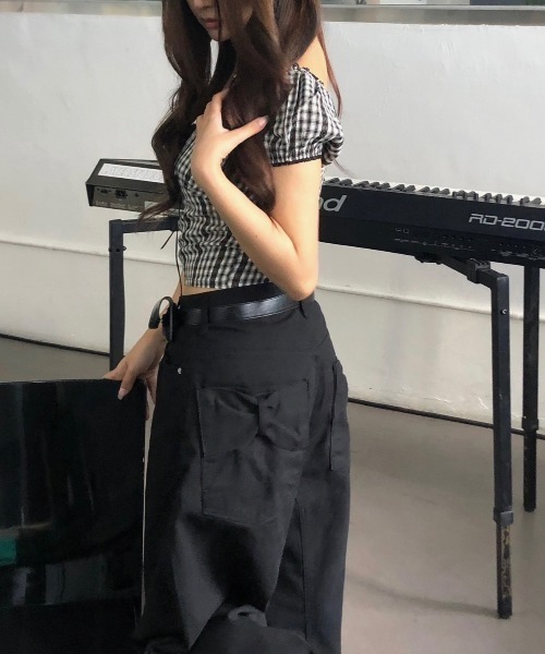 FREE STYLISTS(フリー スタイリスト)の「YUGA_YGMC Cocoon denim pants(デニムパンツ・レディース・ホワイト/ブラック・S/M/L)」の14枚目の写真