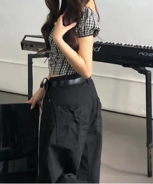 FREE STYLISTS(フリー スタイリスト)の「YUGA_YGMC Cocoon denim pants(デニムパンツ・レディース・ホワイト/ブラック・S/M/L)」の16枚目の写真