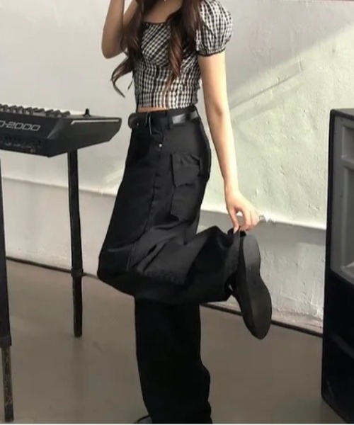 FREE STYLISTS(フリー スタイリスト)の「YUGA_YGMC Cocoon denim pants(デニムパンツ・レディース・ホワイト/ブラック・S/M/L)」の18枚目の写真