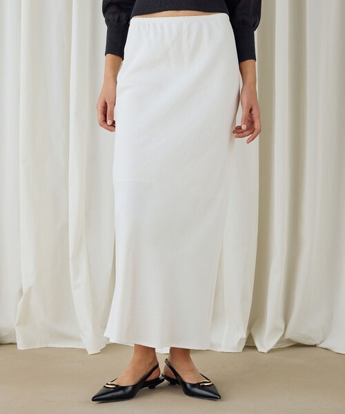 ソフトサテン エラスティックストレート スカート（スカート）｜DES