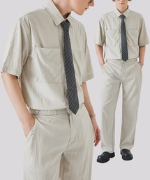 Cloudstyle（クラウドスタイル）の「【Cloudstyle】セットアップ 2点セット オープンカラー半袖シャツ＆スラックスパンツ（セットアップ）」