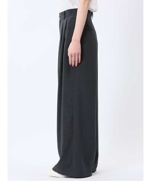 m.f.editorial(エムエフエディトリアル)の「【タンブラー加工】m.f.エディトリアル レディース タンブラーオックス ワイドパンツ(セットアップ可能)(スーツパンツ・レディース・グレー/ブラック・LARGE/MEDIUM)」の5枚目の写真