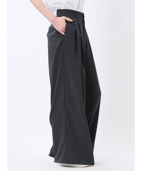 m.f.editorial(エムエフエディトリアル)の「【タンブラー加工】m.f.エディトリアル レディース タンブラーオックス ワイドパンツ(セットアップ可能)(スーツパンツ・レディース・グレー/ブラック・LARGE/MEDIUM)」の12枚目の写真